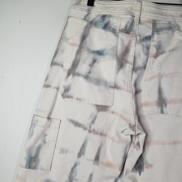 Pilcro‎ Anthropologie Tie Dye Crop Carpenter Jeans 26 White Ultra High Rise - Picture 9 of 13